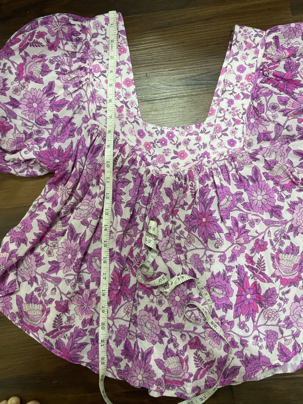 Spell Mossy Short Sleeve Blouse Free People XS Boho Vintage Floral - Picture 10 of 11